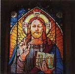 Christus-Fenster (früher: Ostseite im Altarraum, jetzt: Südseite Nähe Orgel)